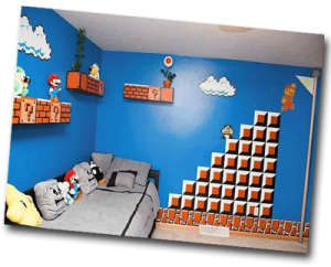 Chambre adolescent décoration Super Mario Bros