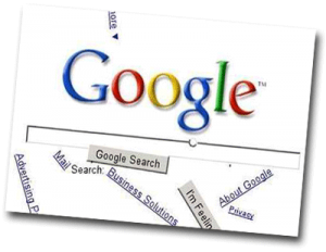 Page internet avec une recherche Google qui s'écroule