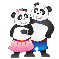 Panda garçon et fille
