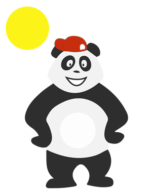 Panda qui profite des grandes vacances d'été