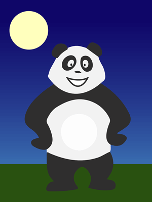 Panda dans la nuit